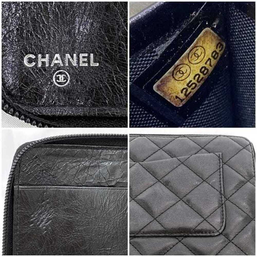 CHANEL Authentic Black Leather Logo Wallet - Picture 11 of 11